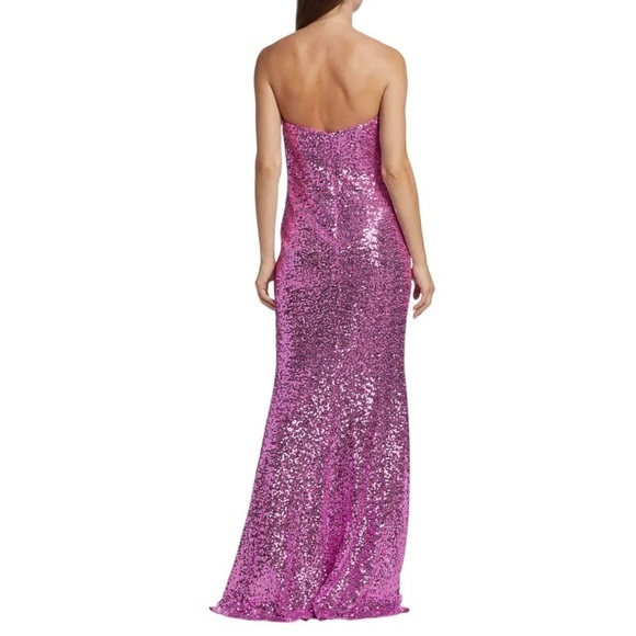 Badgley Mischka Sequin Floor-Length Strapless Gown - Picture 5 of 10